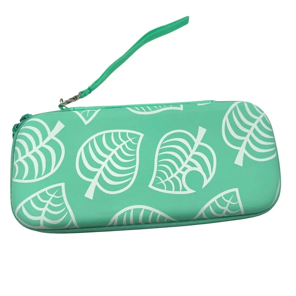 NINTENDO SWITCH NEW Protective Case Animal Crossing Mint Green Leaf Travel Carry